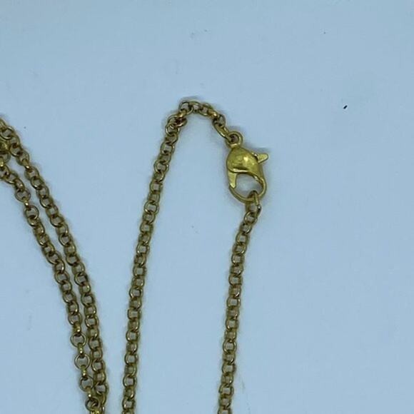 Gold-Tone Pink Green Gemstone Rhinestone Necklace - Picture 7 of 7